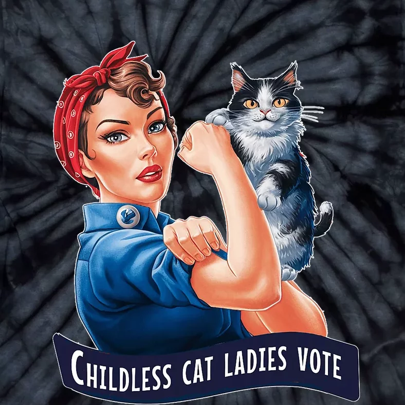 Childless Cat Ladies Vote Rosie The Riveter Tie-Dye T-Shirt