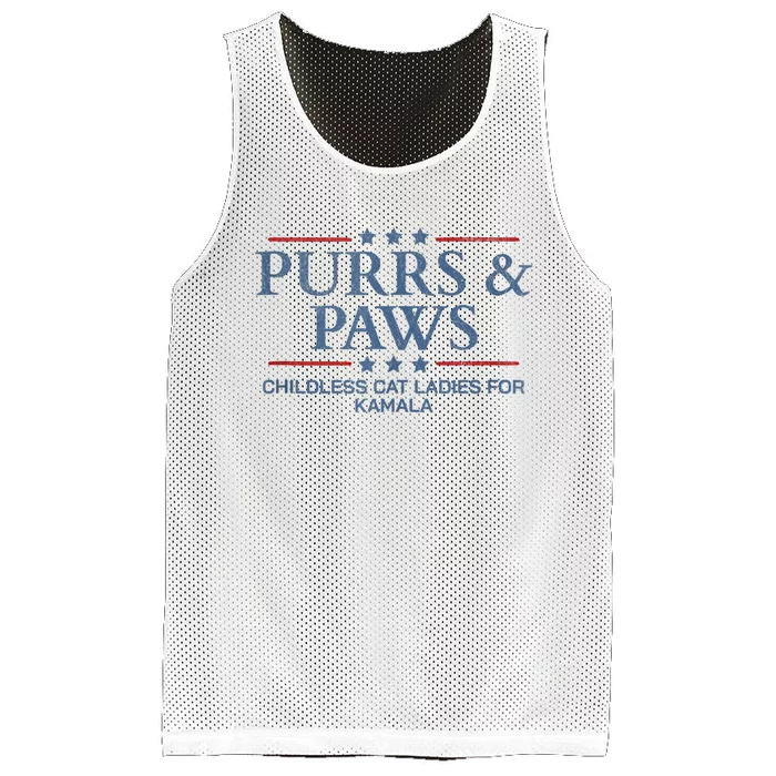 Childless Cat Lady 2024 Ladies Voting Kamala Purrs And Paws Mesh Reversible Basketball Jersey Tank