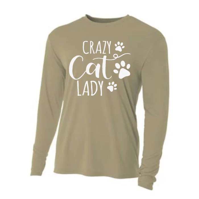 Crazy Cat Lady Funny Cat Meow For Women Love Cat Cooling Performance Long Sleeve Crew