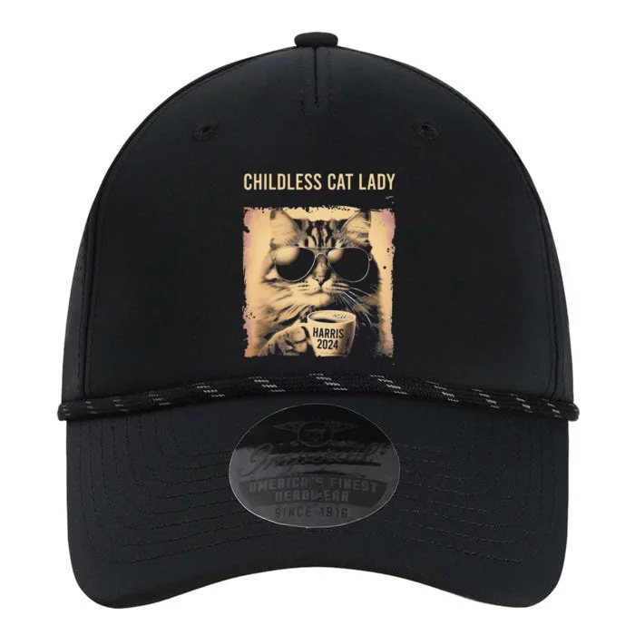 Childless Cat Lady Vintage Coffee Cat Gift Performance The Dyno Cap