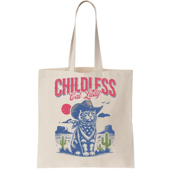 Childless Cat Lady Kamala Harris Cowboy Cat Tote Bag