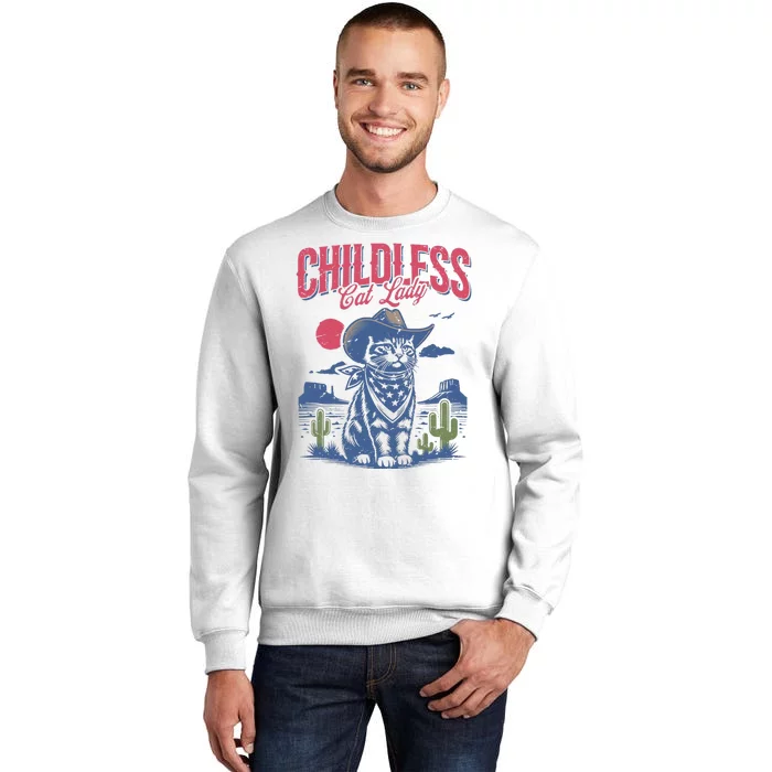 Childless Cat Lady Kamala Harris Cowboy Cat Sweatshirt