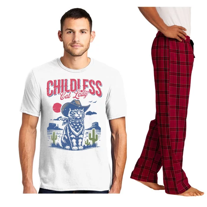 Childless Cat Lady Kamala Harris Cowboy Cat Pajama Set