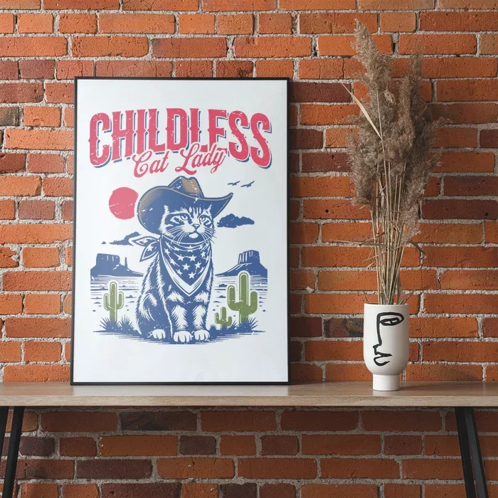 Childless Cat Lady Kamala Harris Cowboy Cat Poster