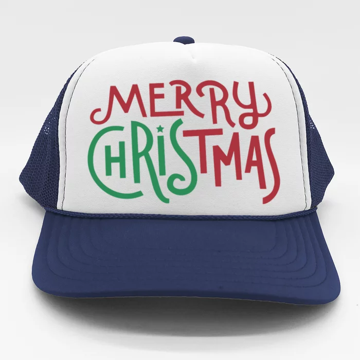 Candy Cane Lane Merry Christmas Long Sleeve Trucker Hat