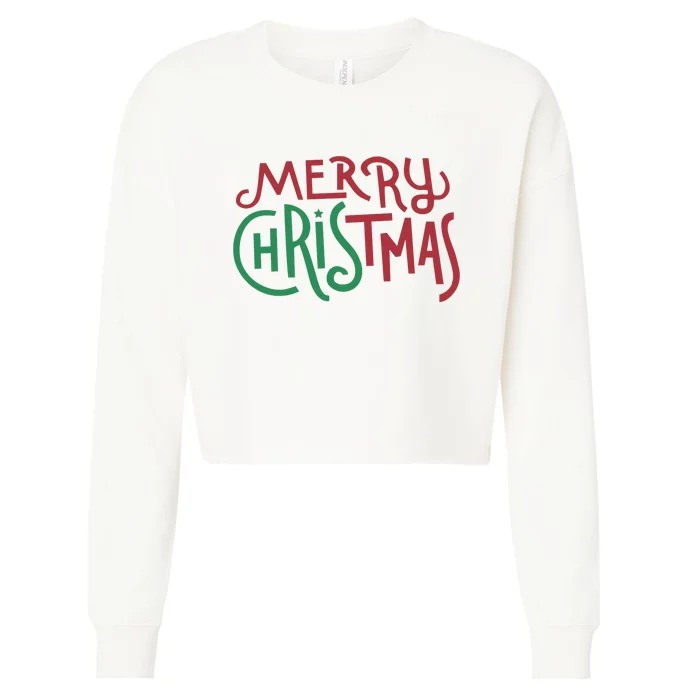 Candy Cane Lane Merry Christmas Long Sleeve Cropped Pullover Crew