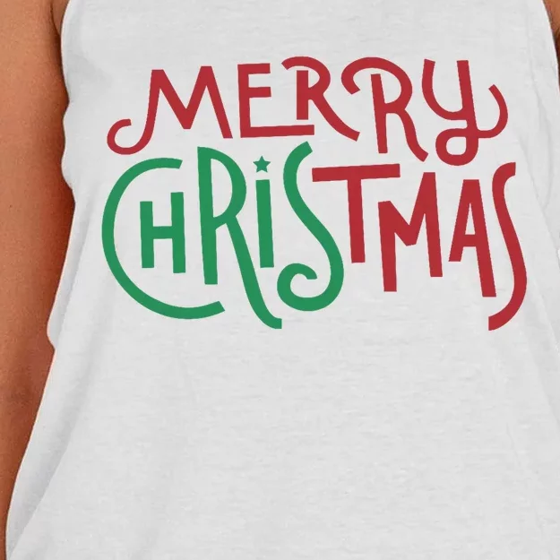 Candy Cane Lane Merry Christmas Women's Knotted Racerback Tank