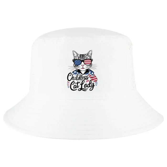 Childless Cat Lady Patriotic Cool Comfort Performance Bucket Hat