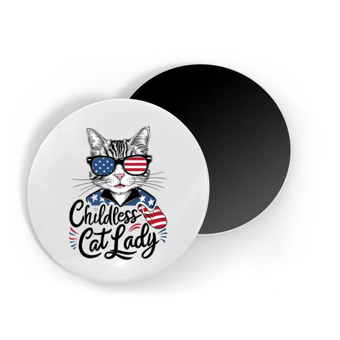 Childless Cat Lady Patriotic Magnet