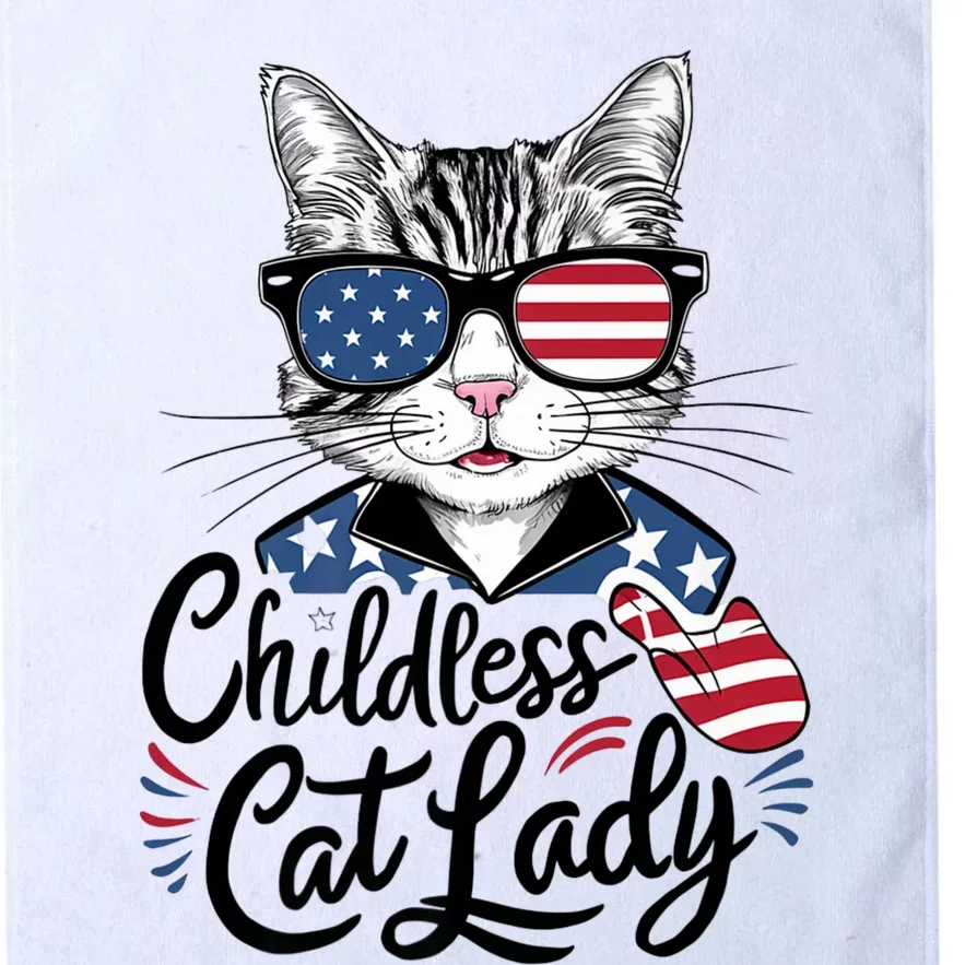 Childless Cat Lady Patriotic Platinum Collection Golf Towel