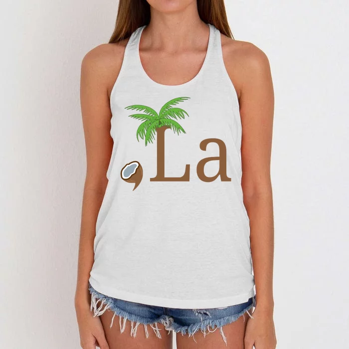 Coconut Comma La Kamala Harris 2024 President Women's Knotted Racerback Tank