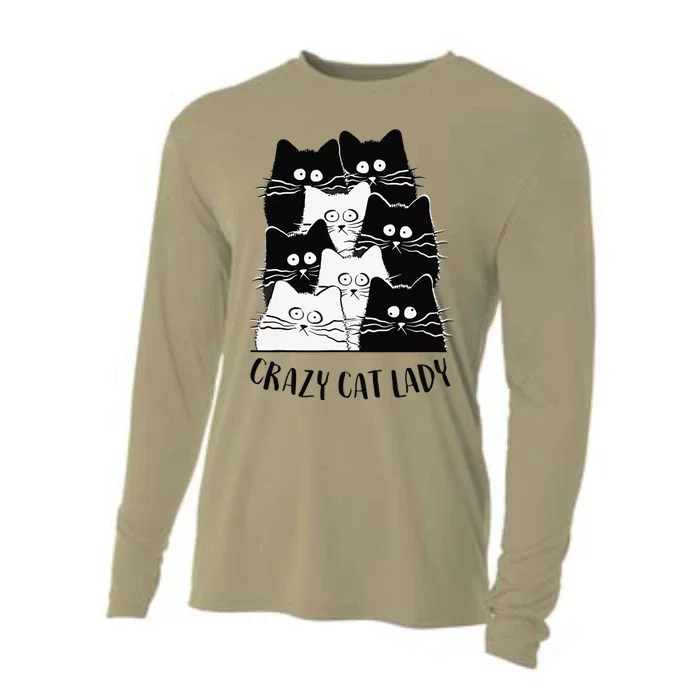 Crazy Cat Lady Funny Women Kitty Kitten Lover Cat Cooling Performance Long Sleeve Crew