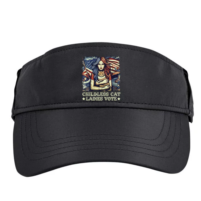 Childless Cat Ladies Vote Kamala Harris 2024 Adult Drive Performance Visor