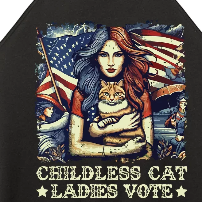 Childless Cat Ladies Vote Kamala Harris 2024 Women’s Perfect Tri Rocker Tank