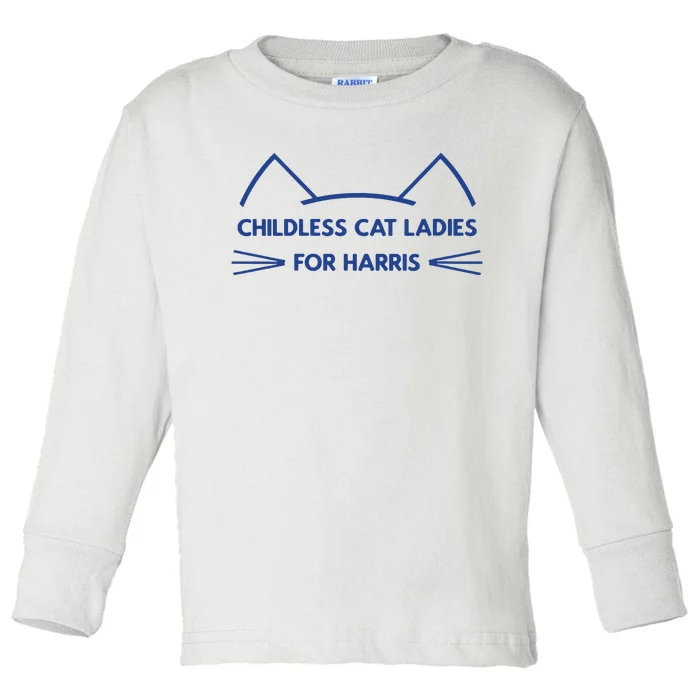 Childless Cat Ladies Vote Kamala Harris President 2024 Toddler Long Sleeve Shirt