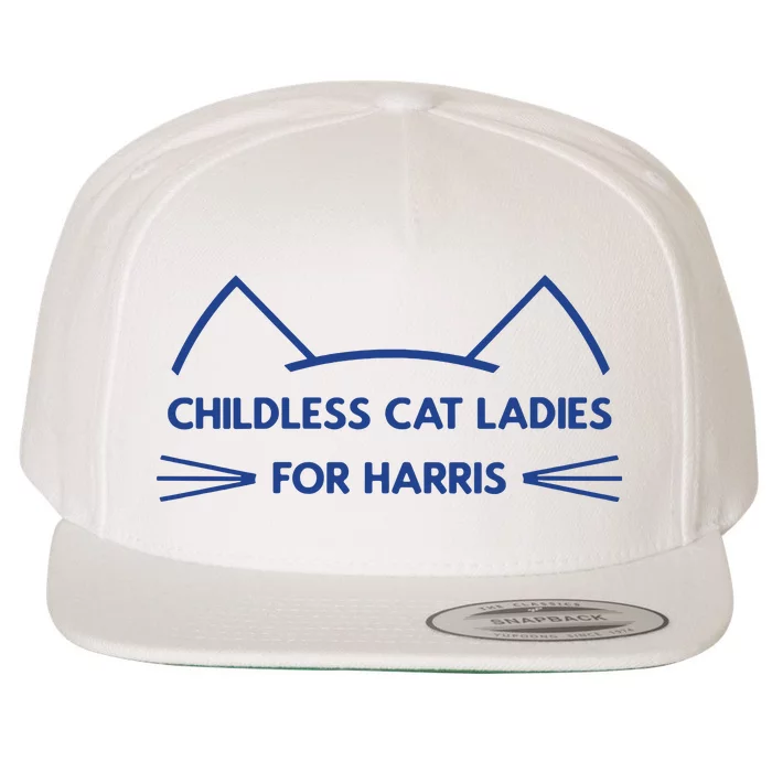 Childless Cat Ladies Vote Kamala Harris President 2024 Wool Snapback Cap