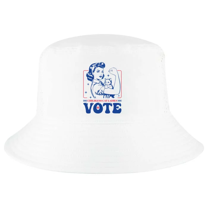 Childless Cat Ladies Vote Retro Election 2024 Usa Cool Comfort Performance Bucket Hat