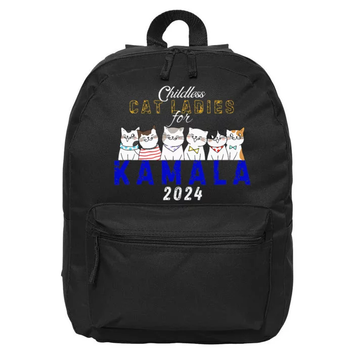 Childless Cat Ladies Vote For Kamala Harris 2024 Election 16 in Basic Backpack