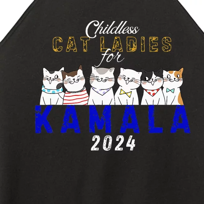 Childless Cat Ladies Vote For Kamala Harris 2024 Election Women’s Perfect Tri Rocker Tank