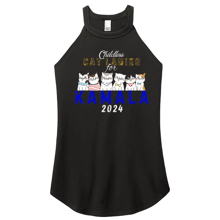 Childless Cat Ladies Vote For Kamala Harris 2024 Election Women’s Perfect Tri Rocker Tank