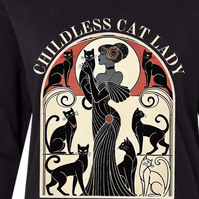 Childless Cat Ladies Cat Karma Retro Funny Gift Womens Cotton Relaxed Long Sleeve T-Shirt