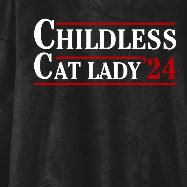 Childless Cat Lady 2024 Hooded Wearable Blanket