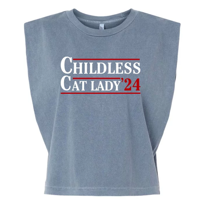 Childless Cat Lady 2024 Garment-Dyed Women's Muscle Tee