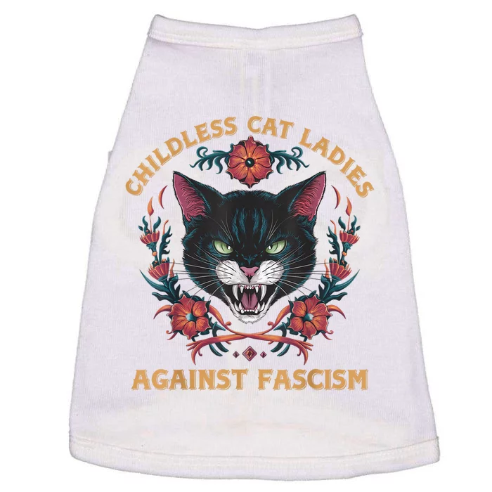 Childless Cat Lady Ladies Against Fascism Kamala 2024 Doggie Tank