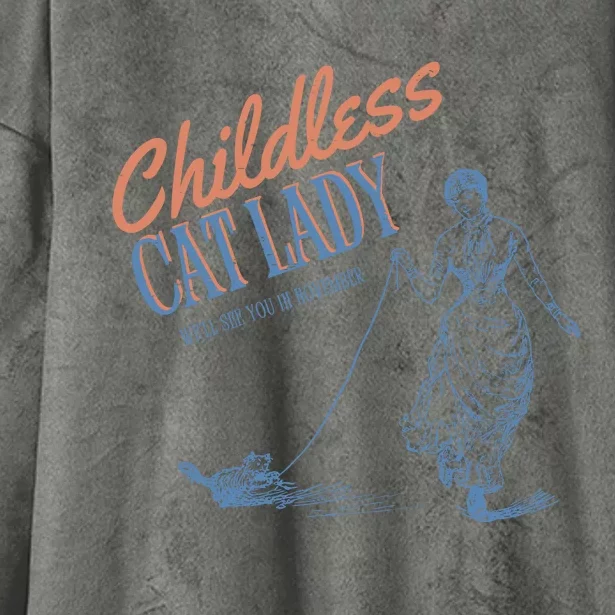 Childless Cat Lady Hooded Wearable Blanket