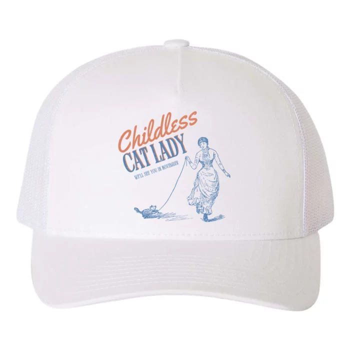 Childless Cat Lady Yupoong Adult 5-Panel Trucker Hat