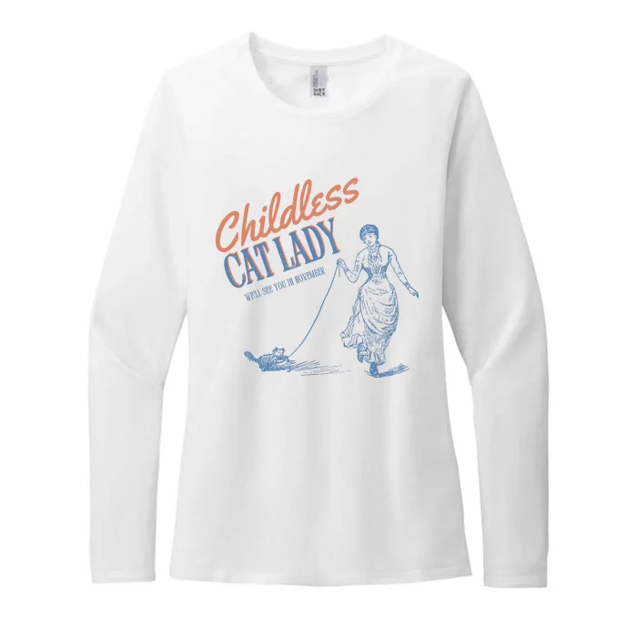 Childless Cat Lady Womens CVC Long Sleeve Shirt