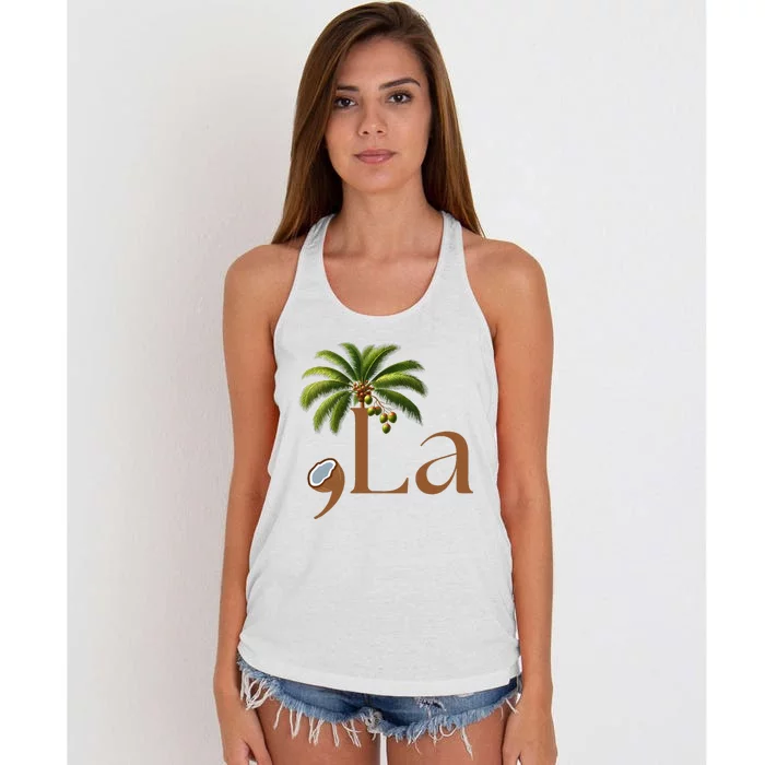 Coconut Comma + La 2024 Women's Knotted Racerback Tank