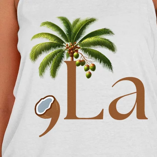 Coconut Comma + La 2024 Women's Knotted Racerback Tank