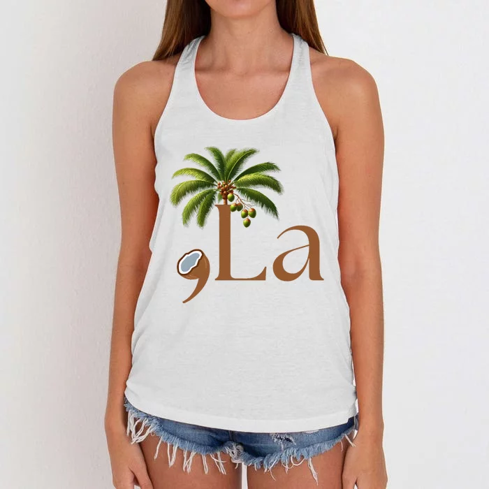 Coconut Comma + La 2024 Women's Knotted Racerback Tank