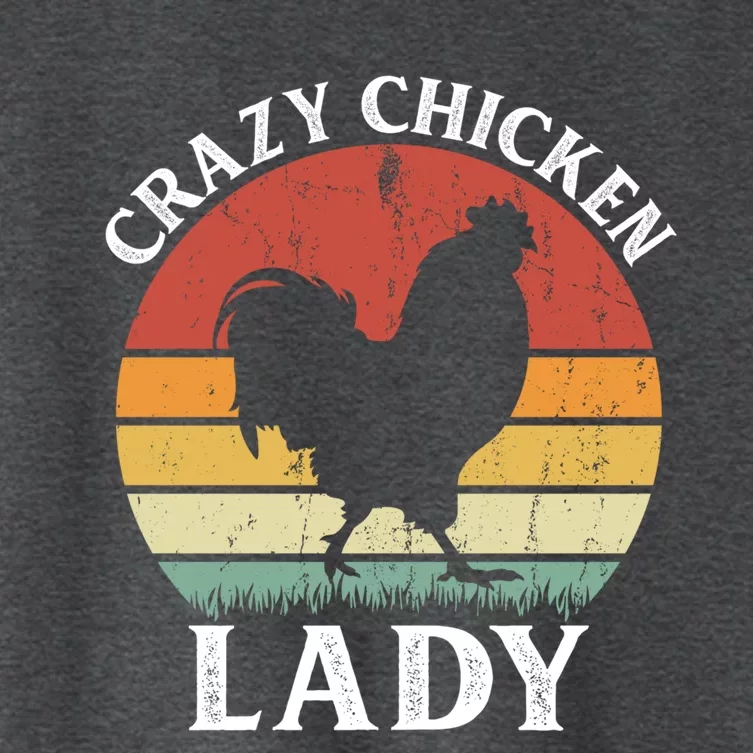 Crazy Chicken Lady Funny Women Girls Poultry Farm Farmer Gift Women's Crop Top Tee