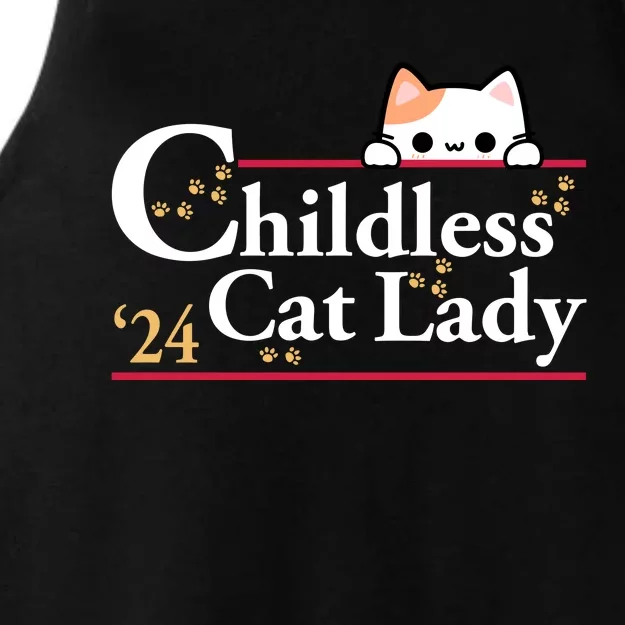 Childless Cat Lady 2024 Ladies Tri-Blend Wicking Tank