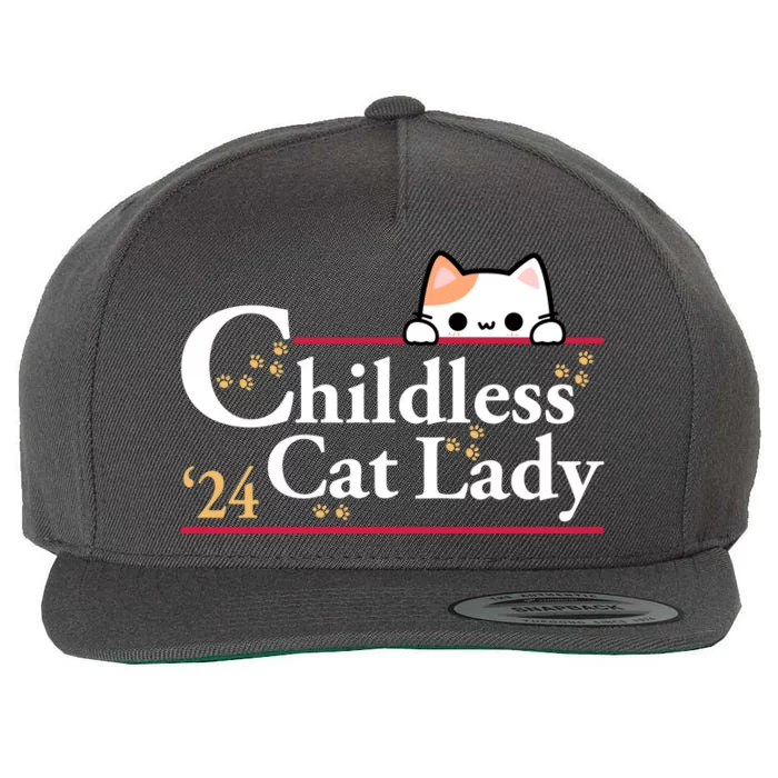 Childless Cat Lady 2024 Wool Snapback Cap