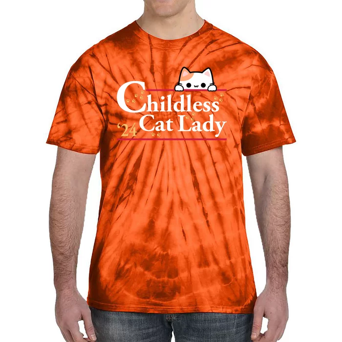 Childless Cat Lady 2024 Tie-Dye T-Shirt