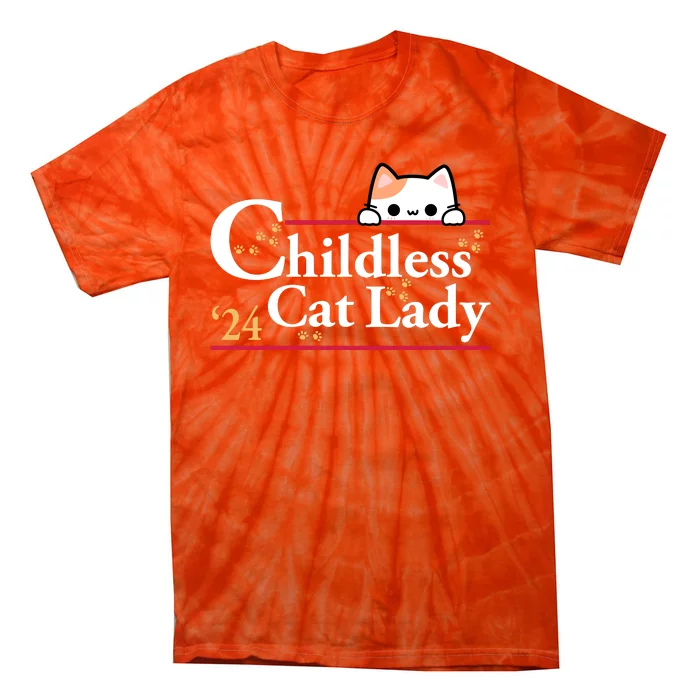 Childless Cat Lady 2024 Tie-Dye T-Shirt