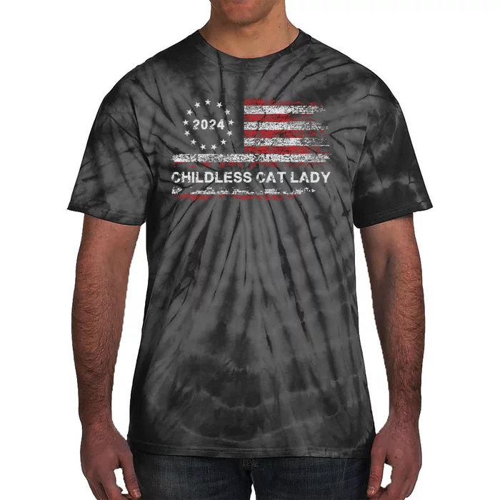 Childless Cat Lady 2024 Tie-Dye T-Shirt