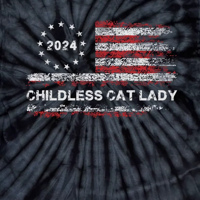 Childless Cat Lady 2024 Tie-Dye T-Shirt