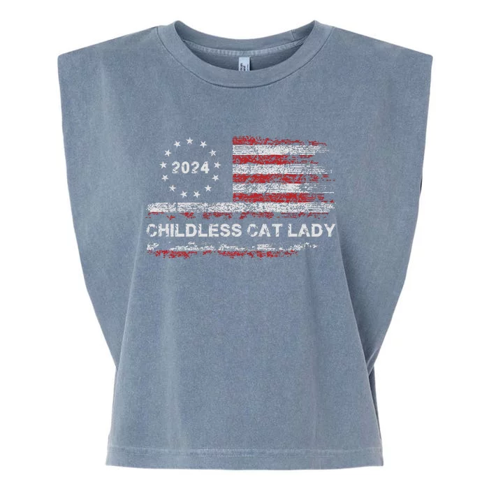 Childless Cat Lady 2024 Garment-Dyed Women's Muscle Tee