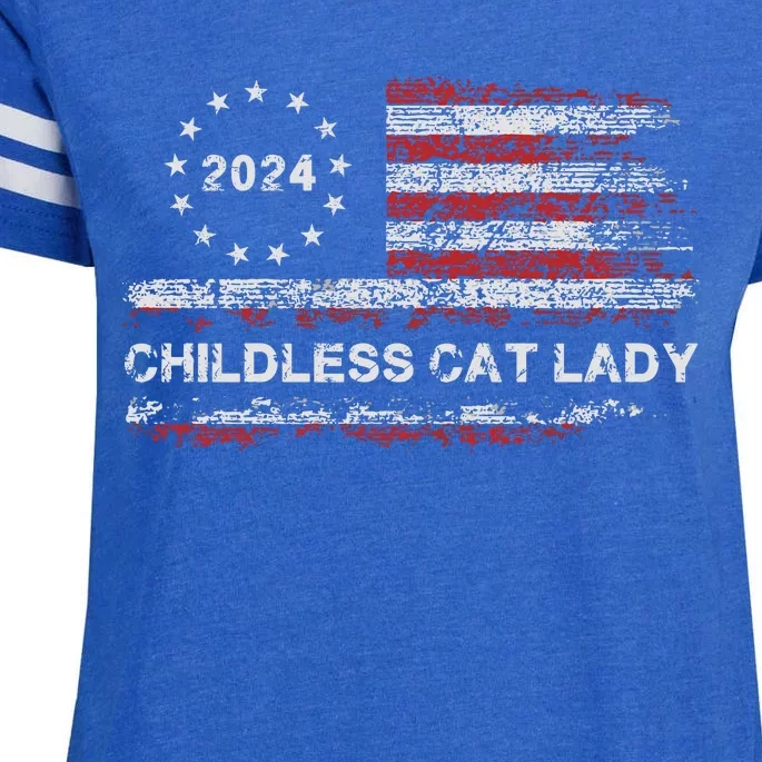 Childless Cat Lady 2024 Enza Ladies Jersey Football T-Shirt