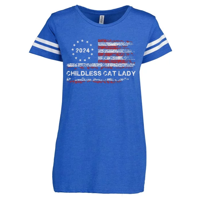 Childless Cat Lady 2024 Enza Ladies Jersey Football T-Shirt