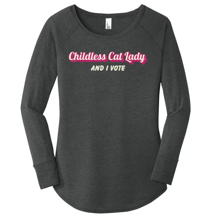 Childless Cat Lady And I Vote Ladies Is Voting Kamala Women's Perfect Tri Tunic Long Sleeve Shirt