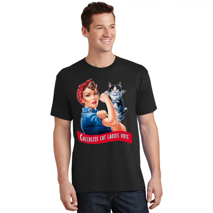 Childless Cat Ladies Vote Rosie The Riveter T-Shirt