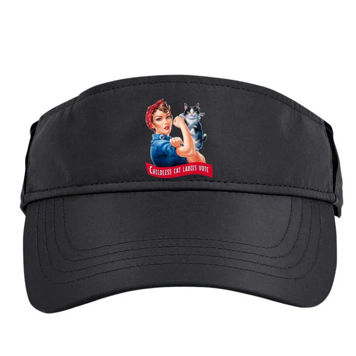 Childless Cat Ladies Vote Rosie The Riveter Adult Drive Performance Visor