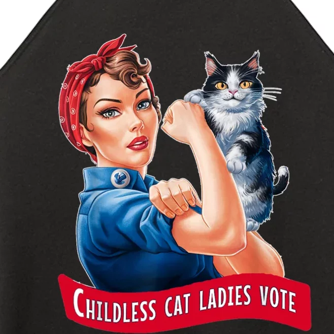 Childless Cat Ladies Vote Rosie The Riveter Women’s Perfect Tri Rocker Tank