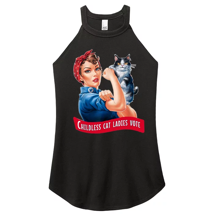 Childless Cat Ladies Vote Rosie The Riveter Women’s Perfect Tri Rocker Tank