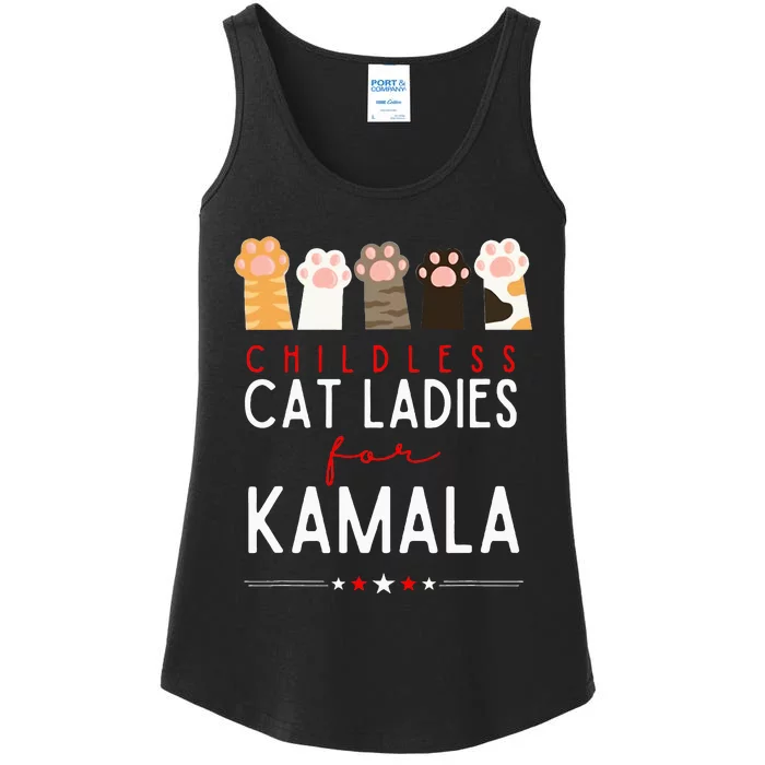 Childless Cat Ladies For Kamala Kamala Harris 24 President Ladies Essential Tank